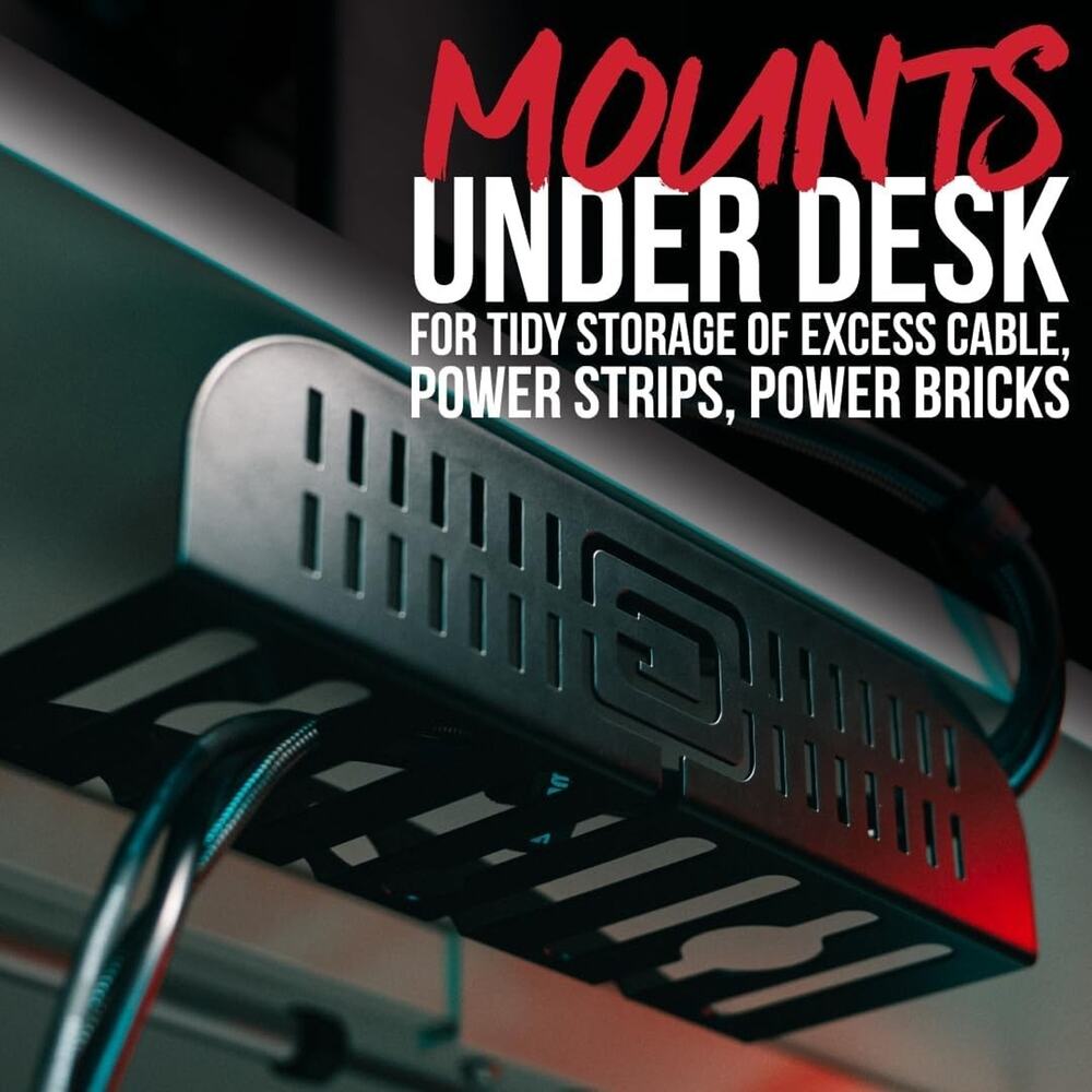 Gator Frameworks Metal Cable Management System Under Desk with 1" Spaced Slots - Picture 2 of 5